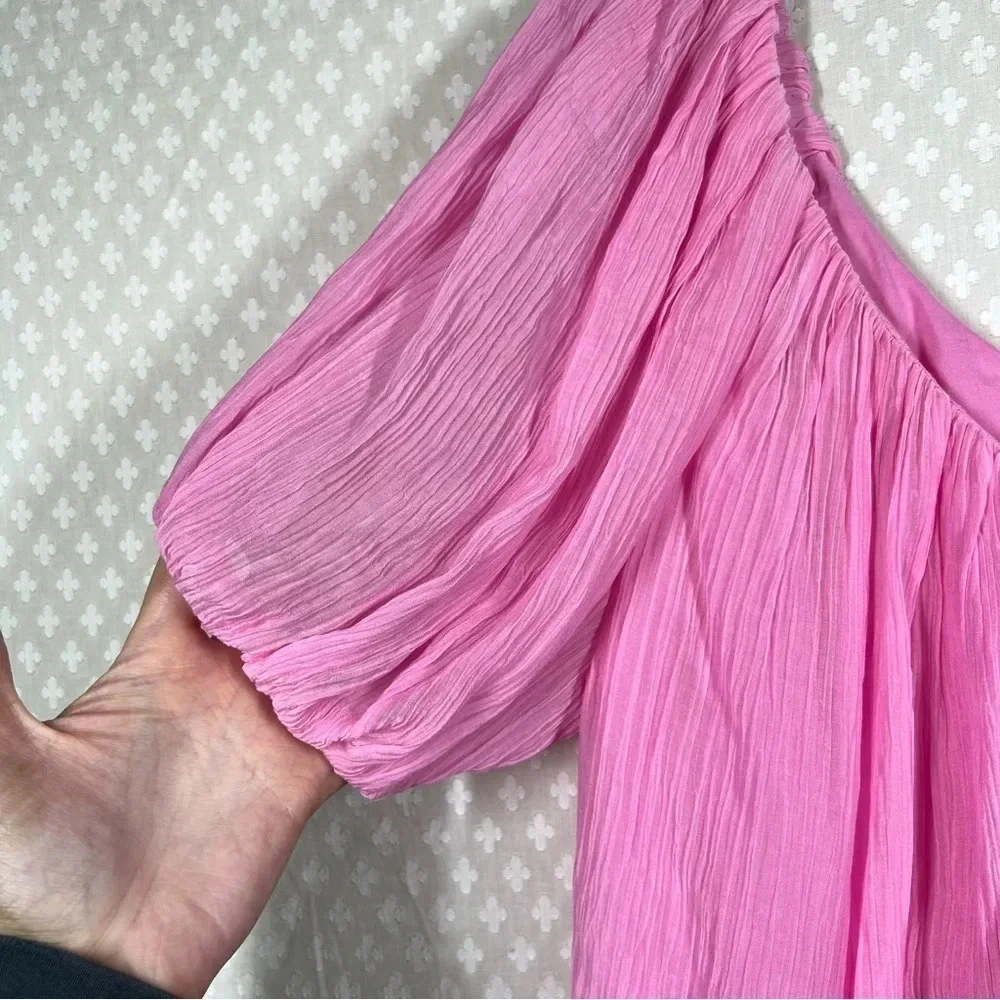 Rebecca Taylor Pink Silk Puff Sleeve‎ Top